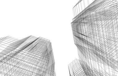 Mimari sanat konseptinde soyut çizgiler, minimum geometrik şekiller.