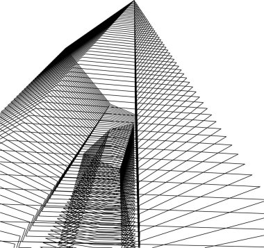 Mimari sanat konseptinde soyut çizgiler, minimum geometrik şekiller. 