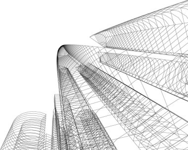 Mimari sanat konseptinde soyut çizgiler, minimum geometrik şekiller. 