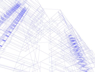 Mimari sanat konseptinde soyut çizgiler, minimum geometrik şekiller.