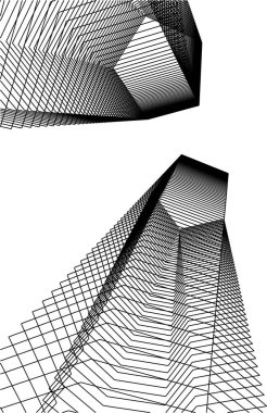 Mimari sanat konseptinde soyut çizgiler, minimum geometrik şekiller. 