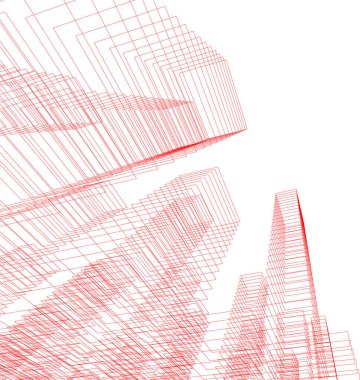 Mimari sanat konseptinde soyut çizgiler, minimum geometrik şekiller. 