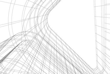 Mimari sanat konseptinde soyut çizgiler, minimum geometrik şekiller. 