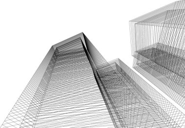 Mimari sanat konseptinde soyut çizgiler, minimum geometrik şekiller. 