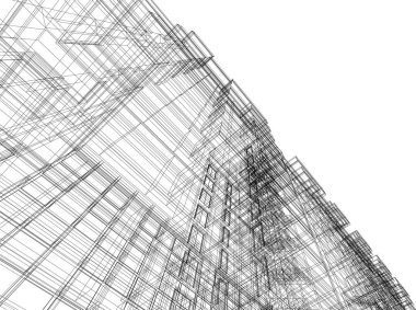 Mimari sanat konseptinde soyut çizgiler, minimum geometrik şekiller.