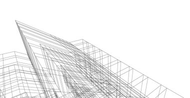 Mimari sanat konseptinde soyut çizgiler, minimum geometrik şekiller.