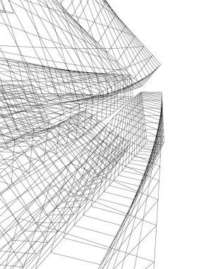 Mimari sanat konseptinde soyut çizgiler, minimum geometrik şekiller. 