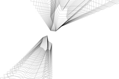 Mimari sanat konseptinde soyut çizgiler, minimum geometrik şekiller. 