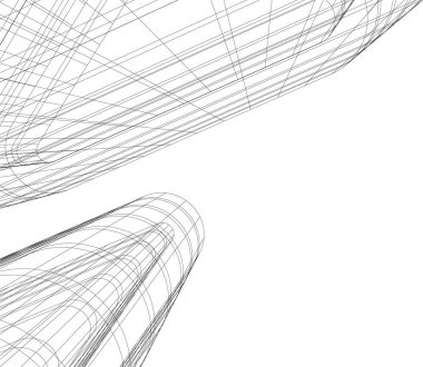 Mimari sanat konseptinde soyut çizgiler, minimum geometrik şekiller. 