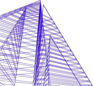Mimari sanat konseptinde soyut çizgiler, minimum geometrik şekiller. 