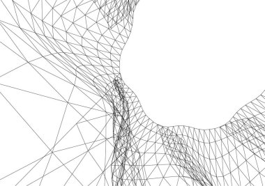 Mimari sanat konseptinde soyut çizgiler, minimum geometrik şekiller. 