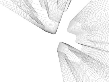 Mimari sanat konseptinde soyut çizgiler, minimum geometrik şekiller.