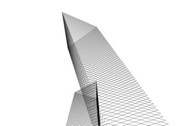 Mimari sanat konseptinde soyut çizgiler, minimum geometrik şekiller. 