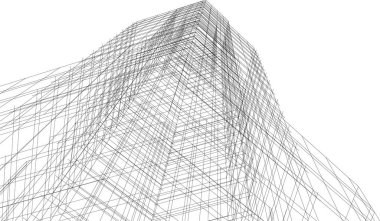 Mimari sanat konseptinde soyut çizgiler, minimum geometrik şekiller. 