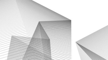 Mimari sanat konseptinde soyut çizgiler, minimum geometrik şekiller.
