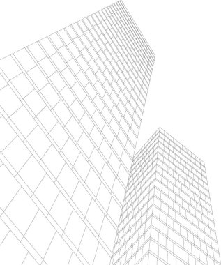 Mimari sanat konseptinde soyut çizgiler, minimum geometrik şekiller. 