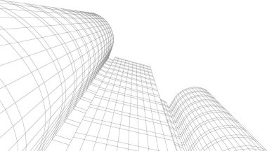 Mimari sanat konseptinde soyut çizgiler, minimum geometrik şekiller. 