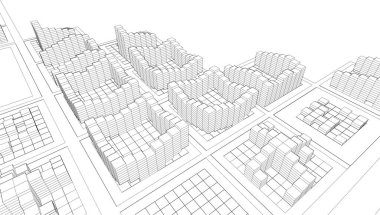 Mimari sanat konseptinde soyut çizgiler, minimum geometrik şekiller.