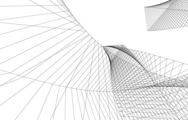 Mimari sanat konseptinde soyut çizgiler, minimum geometrik şekiller.