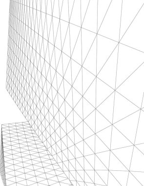 Mimari sanat konseptinde soyut çizgiler, minimum geometrik şekiller. 