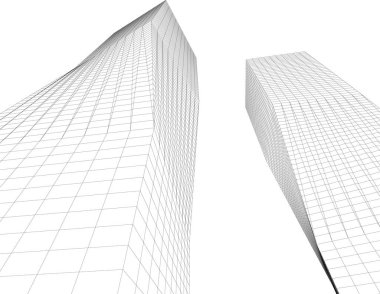 Mimari sanat konseptinde soyut çizgiler, minimum geometrik şekiller.