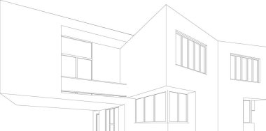 Mimari sanat konseptinde soyut çizgiler, minimum geometrik şekiller. 