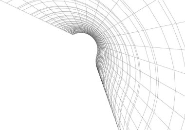 Mimari sanat konseptinde soyut çizgiler, minimum geometrik şekiller.