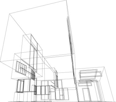 Mimari sanat konseptinde soyut çizgiler, minimum geometrik şekiller. 