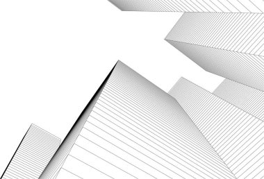 Mimari sanat konseptinde soyut çizgiler, minimum geometrik şekiller. 