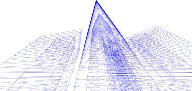 Mimari sanat konseptinde soyut çizgiler, minimum geometrik şekiller. 