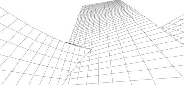 Mimari sanat konseptinde soyut çizgiler, minimum geometrik şekiller.