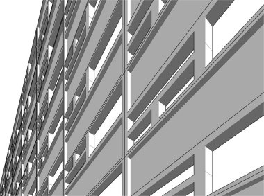 Mimari sanat konseptinde soyut çizgiler, minimum geometrik şekiller. 