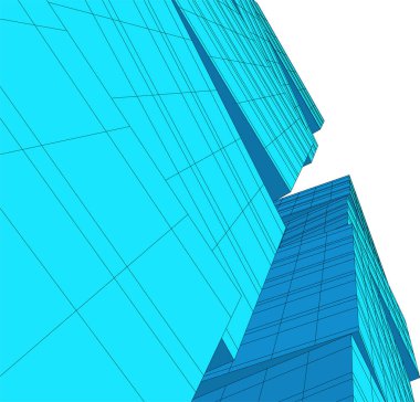 Mimari sanat konseptinde soyut çizgiler, minimum geometrik şekiller. 
