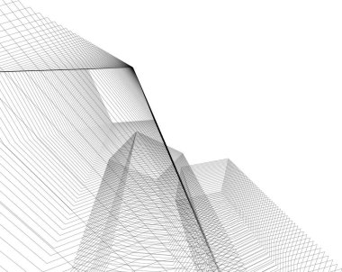 Mimari sanat konseptinde soyut çizgiler, minimum geometrik şekiller. 