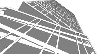 Mimari sanat konseptinde soyut çizgiler, minimum geometrik şekiller.