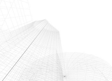 Mimari sanat konseptinde soyut çizgiler, minimum geometrik şekiller.