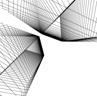 Mimari sanat konseptinde soyut çizgiler, minimum geometrik şekiller. 