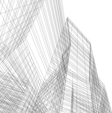 Mimari sanat konseptinde soyut çizgiler, minimum geometrik şekiller. 