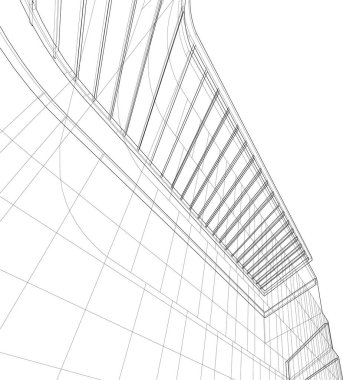 Mimari sanat konseptinde soyut çizgiler, minimum geometrik şekiller. 