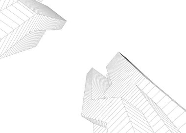 Mimari sanat konseptinde soyut çizgiler, minimum geometrik şekiller. 