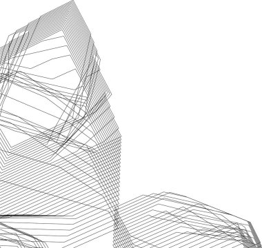 Mimari sanat konseptinde soyut çizgiler, minimum geometrik şekiller. 