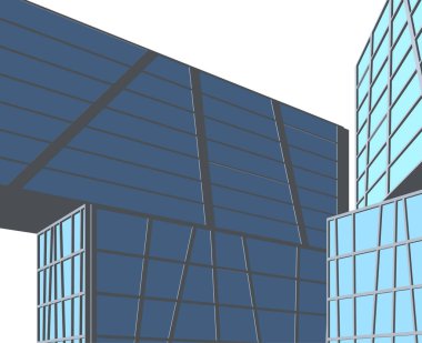 Mimari sanat konseptinde soyut çizgiler, minimum geometrik şekiller. 