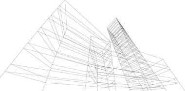 Mimari sanat konseptinde soyut çizgiler, minimum geometrik şekiller. 