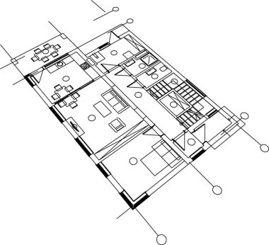 Mimari sanat konseptinde soyut çizgiler, minimum geometrik şekiller. 