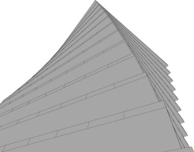 Mimari sanat konseptinde soyut çizgiler, minimum geometrik şekiller. 