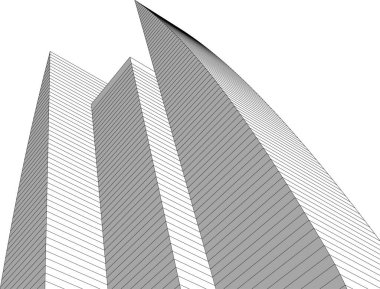 Mimari sanat konseptinde soyut çizgiler, minimum geometrik şekiller. 