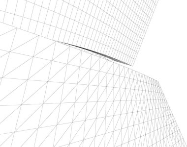 Mimari sanat konseptinde soyut çizgiler, minimum geometrik şekiller. 