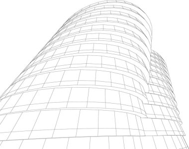 Mimari sanat konseptinde soyut çizgiler, minimum geometrik şekiller. 