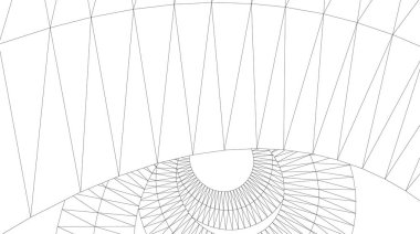 Mimari sanat konseptinde soyut çizgiler, minimum geometrik şekiller. 