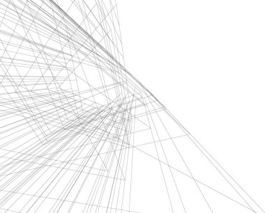 Mimari sanat konseptinde soyut çizgiler, minimum geometrik şekiller. 
